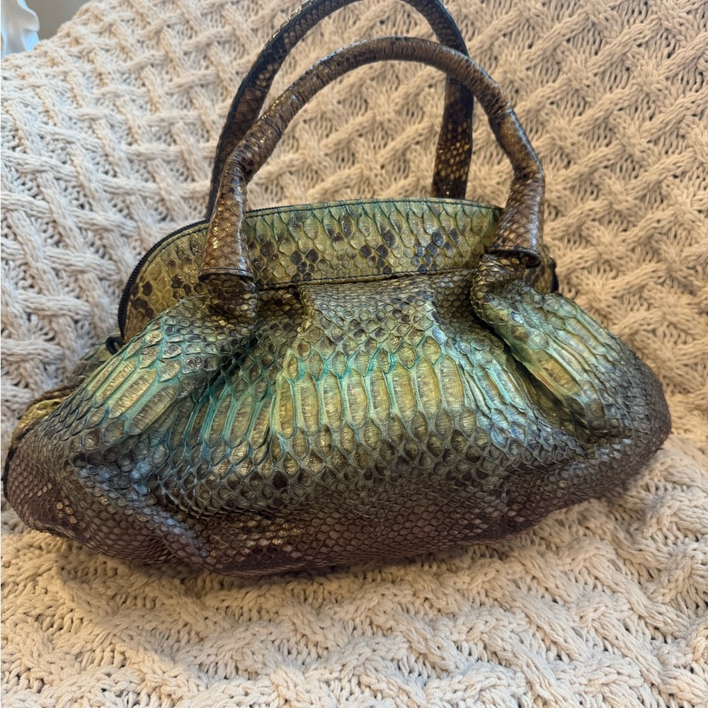 Ghibli Genuine Python Skin Handbag Italian Designer - Picture 4 of 12